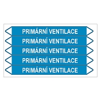 Značení potrubí, primární ventilace,5 ks, 150 × 12 mm